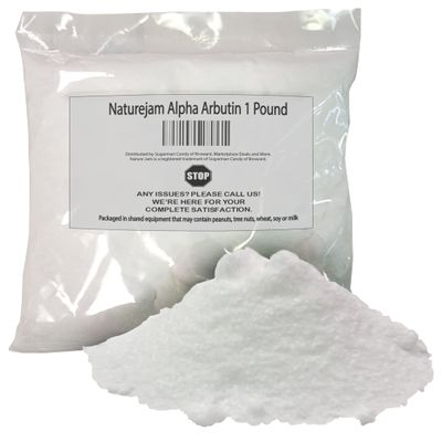 Naturejam Alpha Arbutin Powder Pure Skin Whitener Brightener Dark Spot Corrector, Evens Out Skin Tone and Helps With Hyperpigmentation (1 Pound)