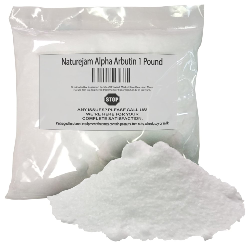 Naturejam Alpha Arbutin Powder Pure Skin Whitener Brightener Dark Spot Corrector, Evens Out Skin Tone and Helps With Hyperpigmentation (1 Pound)