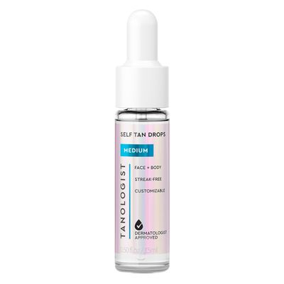 Tanologist Self-Tan Drops- Medium, Bronzing Serum, Customizable Face & Body Self Tanner For Moisturizer, Gradual Tanning Drops for Natural Glow, Streak-Free Vegan Formula, 1.01 fl oz