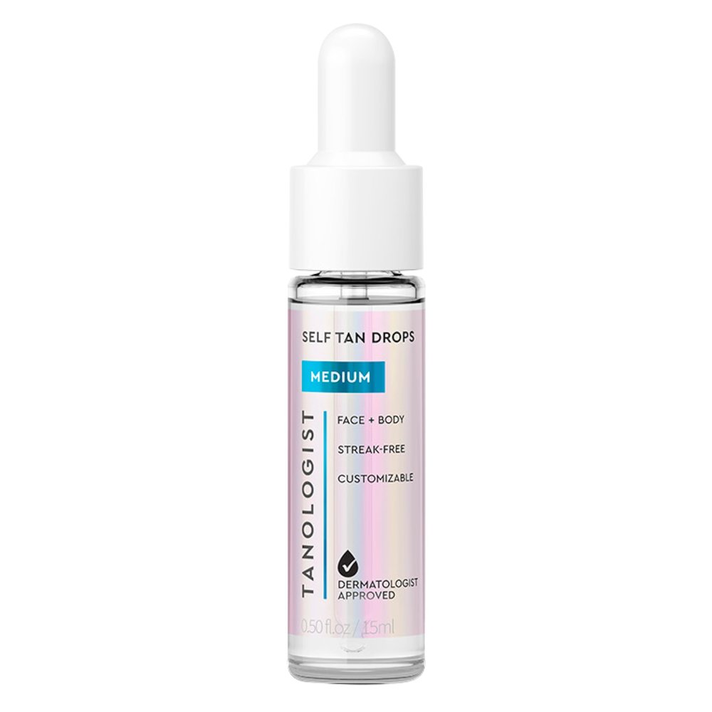 Tanologist Self-Tan Drops- Medium, Bronzing Serum, Customizable Face & Body Self Tanner For Moisturizer, Gradual Tanning Drops for Natural Glow, Streak-Free Vegan Formula, 1.01 fl oz