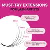 Eyesy Lash 500 Camellia Promade Fans - 5D 0.07 Size 8-10-12mm Curl CC - Natural Premade Lash Fans for Eyelash Extensions 3 Lengths in 1 Loose Pre Made Eyelash Create Depth, Texture, Layer, Volume view 3