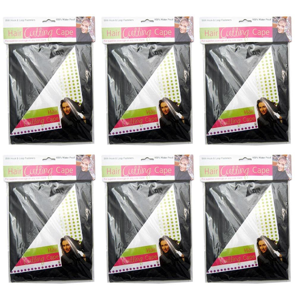 6 Pc Vinyl Hair Cutting Cape Pro Salon Barber Cloth Hairdresser Hairdressing Spa