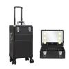 DWLOMHE Makeup Artists Multifunction Lighted Cosmetics Rolling Case and Tilt Mirror Lighted Cosmetics Organizer Storage Case Box, Large Lighted Vanity Case with Mirror Wheeled Organizer view 1