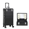 DWLOMHE Makeup Artists Multifunction Lighted Cosmetics Rolling Case and Tilt Mirror Lighted Cosmetics Organizer Storage Case Box, Large Lighted Vanity Case with Mirror Wheeled Organizer view 1