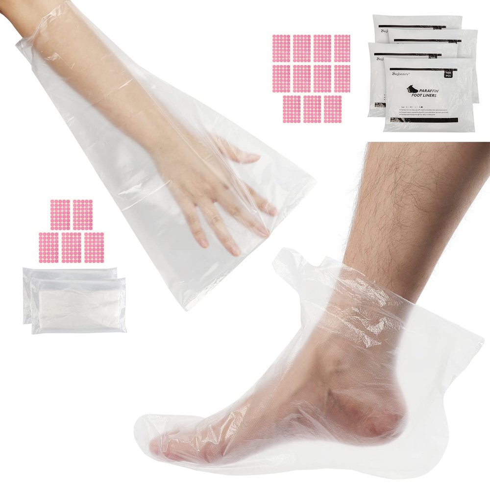 600pcs Paraffin Wax Bags for Hands and Feet, Segbeauty Plastic Paraffin Wax Liners, thera-py Wax Refill Socks and Gloves Paraffin Bath Mitts Covers for SPA Heated Wax treat-ment