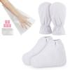 Paraffin Bath Mitts & Booties, Segbeauty 200pcs Plastic Paraffin Wax Bags for Hands and Feet, Thick Snug Elastic Opening Paraffin Wax Glove and Bootie with Double Terry Clothes for Heat thera-py view 1