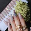 MqpQ 3D caviar nude UV coffin reusable gel Press on nails box custom made crystal nails bling Microdrill glitter Ballet fasle nails view 1