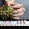 MqpQ 3D caviar nude UV coffin reusable gel Press on nails box custom made crystal nails bling Microdrill glitter Ballet fasle nails view 2