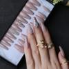 MqpQ 3D caviar nude UV coffin reusable gel Press on nails box custom made crystal nails bling Microdrill glitter Ballet fasle nails view 3