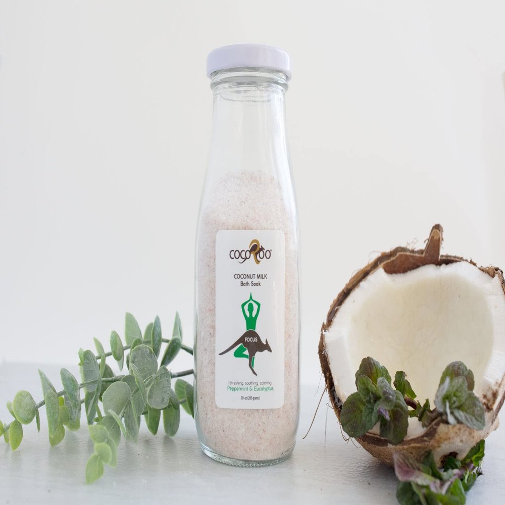 Cocoroo Coconut Milk Bath Soak - Focus - Peppermint & Eucalyptus - 10 Ounce