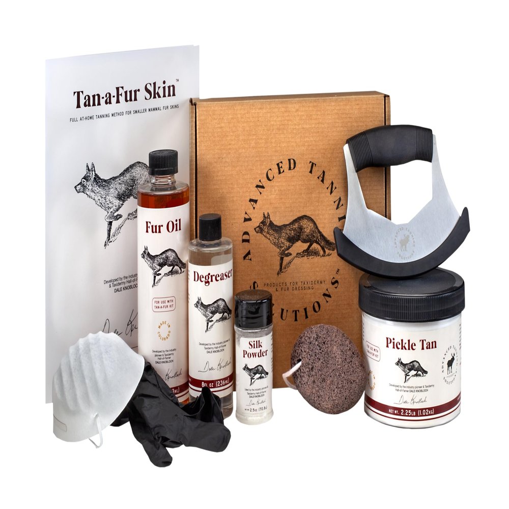 Tan-a-Fur Skin Kit by Advanced Tanning Solutions - Deluxe Tanning Set for Squirrel, Rabbit, Fox, Raccoon, Coyote Skins, Professional Finish