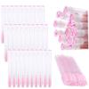 60 Pcs Pink Lash Pattern Lash Disposable Mascara Brushes Diamond Eyelash Spoolies Makeup Brush Mascara Wand in Sanitary Tube Lash Supplies view 1