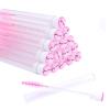 60 Pcs Pink Lash Pattern Lash Disposable Mascara Brushes Diamond Eyelash Spoolies Makeup Brush Mascara Wand in Sanitary Tube Lash Supplies view 2