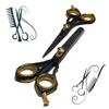 Barber and Salon All Hair Type Black and Gold Hair Cutting Scissors Hair Thinning Shears 6.5 Inches view 1