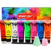 Bowitzki UV Neon Face and Body Paint 8 x 30ml /1 oz Liquid Large Kit Black Light Glow in the Dark Makeup Set Fluorescent Painting for Adults Music Festivals Party Halloween Christmas view 1