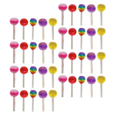 Beaupretty 100pcs Rainbow Lollipop Nail Art Accessories for Decor Unique Manicure Decor Props for Home Salon Smooth Design for Fingernails and Toenails