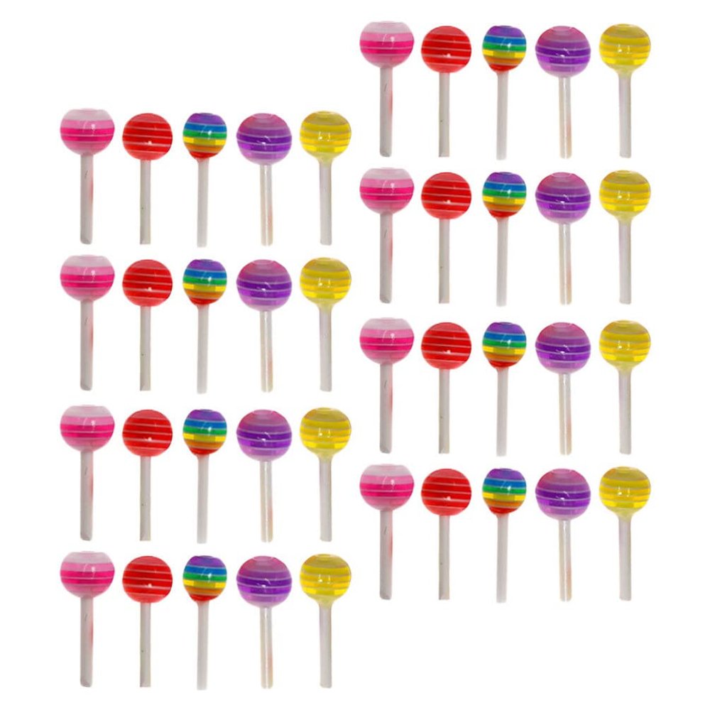 Beaupretty 100pcs Rainbow Lollipop Nail Art Accessories for Decor Unique Manicure Decor Props for Home Salon Smooth Design for Fingernails and Toenails