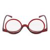 Aisi Magnifying Makeup Glasses Eye Make Up Spectacles Flip Down Lens Folding Cosmetic Glasses for Women (Double Lens + Red, 2.5) view 1