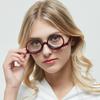 Aisi Magnifying Makeup Glasses Eye Make Up Spectacles Flip Down Lens Folding Cosmetic Glasses for Women (Double Lens + Red, 2.5) view 3