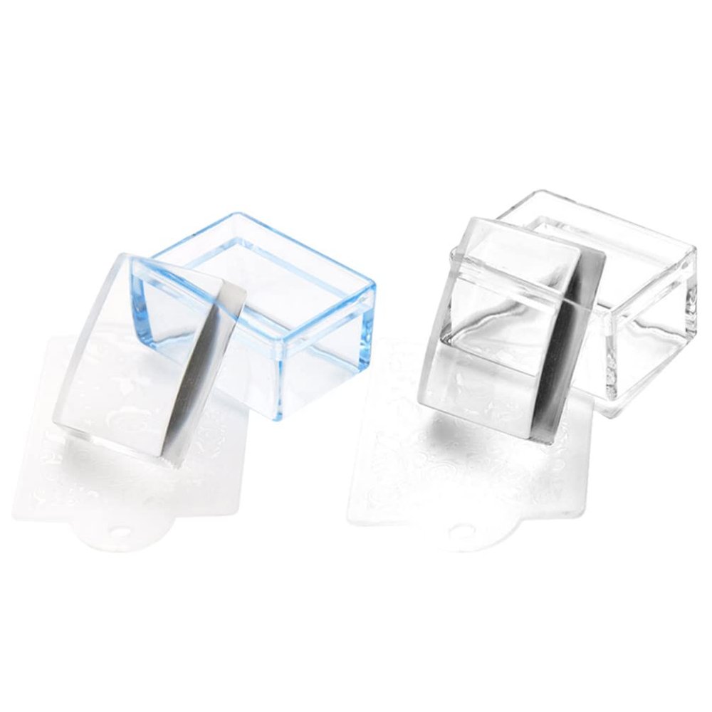 FOMIYES 2pcs Nail Art Stamper for Manicure Compact Lightweight Easy to Use Salon Includes Stamps