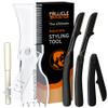 Beard Shaper Kit - Complete Shaping & Styling Tool - Transparent Adjustable Shaper, Razors, Barber Pencil - Beard Stencil Guide Template Outliner Many Styles for Perfect Line Up view 1