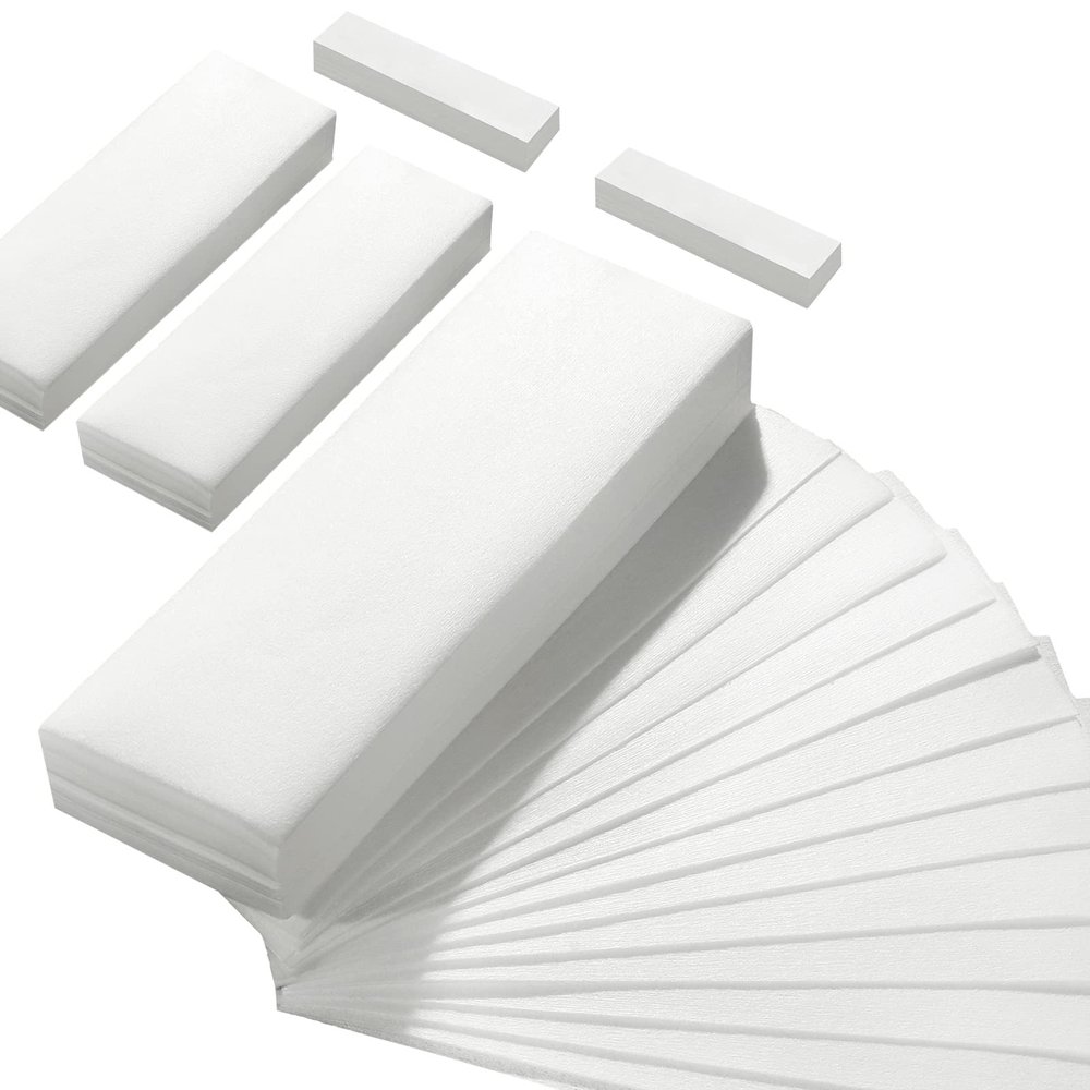 Leelosp 500 Pack Large Non Woven Wax Strips for Body and Facial Hair Removal, Different Sizes - Soft Waxing Paper for Effortless Hair Removal