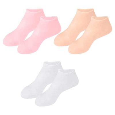 Beaupretty 3pairs Moisturizing Socks for Dry Cracked Feet Hydrating Foot for Women and Girls Softening and Repairing Washable Reusable Skin Tone
