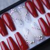 MqpQ Press on nails gel Fake Nails Box gift valentine nails Love nails Glitter Coffin Red False nails Private label customization view 2