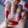 MqpQ Press on nails gel Fake Nails Box gift valentine nails Love nails Glitter Coffin Red False nails Private label customization view 4