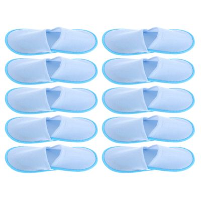Milisten Hotel Shoes 10 Pack Disposable Slippers Blue Non-slip Sole Home Indoor Travel-friendly