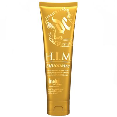 Devoted Creations H.I.M Billionaire Dark Tanning Lotion Ultra-Exclusive Rich Bronzing Formula with Opulent Color Extenders and Correctors 8.5 oz.