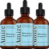 Amire 3 Pack of USDA Certified Organic Argan Oil 4oz, Triple Extra Virgin Grade Moroccan Argan Oil for Skin, Face, & Nails. Moisturizer. Scalp Treatment Hair Oil for Dry, Damaged, Brittle Hair. view 1
