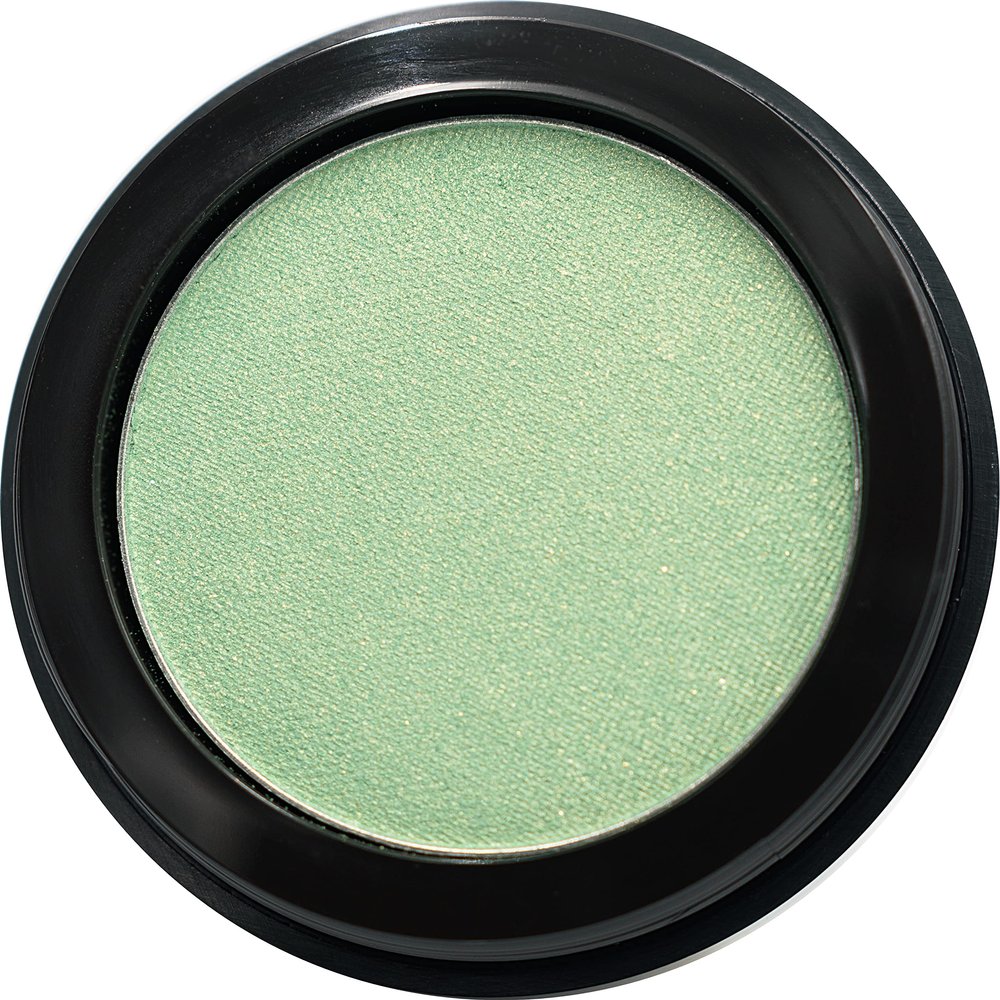 Pure Ziva Clover Shimmering Emerald Green Yellow Gold Flecked Forest Pressed Powder Single Vegan Eyeshadow; Talc, Paraben & Cruelty Free