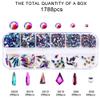 1788 Pcs Multi-color Flatback Rhinestones Set for Nail, Art, Crafts, Makeup, Tumblers Glitter Round with Tweezers and Picking Pen view 3