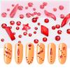 1788 Pcs Red Flatback Rhinestones Set for Nail, Art, Crafts, Makeup, Tumblers Glitter Round with Tweezers and Picking Pen view 2