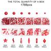 1788 Pcs Red Flatback Rhinestones Set for Nail, Art, Crafts, Makeup, Tumblers Glitter Round with Tweezers and Picking Pen view 3