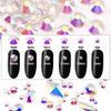 1788 Pieces Flatback Rhinestones for Crafts,Nail Gems Gemstones Crystals Jewels,Craft Glass Diamonds Stones Bling Rhinestone with Tweezers and Picking Pen,12 Colors(Transparent AB) view 2
