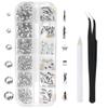 1788 Pcs White Flatback Rhinestones Set for Nail, Art, Crafts, Makeup, Tumblers Glitter Round with Tweezers and Picking Pen view 1