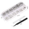 1788 Pcs White Flatback Rhinestones Set for Nail, Art, Crafts, Makeup, Tumblers Glitter Round with Tweezers and Picking Pen view 4