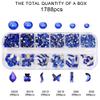 1788 Pcs Blue Flatback Rhinestones Set for Nail, Art, Crafts, Makeup, Tumblers Glitter Round with Tweezers and Picking Pen view 3