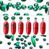 1788 Pcs Green Flatback Rhinestones Set for Nail, Art, Crafts, Makeup, Tumblers Glitter Round with Tweezers and Picking Pen view 2