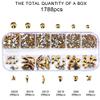 1788 Pcs Gold Flatback Rhinestones Set for Nail, Art, Crafts, Makeup, Tumblers Glitter Round with Tweezers and Picking Pen view 3
