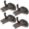 4 Pieces Puff Hair Accessories - Invisible Fluffy Sponge Clips, Front Comb Bun Bump Up Volume Base, Styling Inserts to Increase Volume for Women and Girls (Brown) view 1