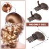 4 Pieces Puff Hair Accessories - Invisible Fluffy Sponge Clips, Front Comb Bun Bump Up Volume Base, Styling Inserts to Increase Volume for Women and Girls (Brown) view 2
