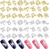 48 Pcs Zodiac Sign Nail Charms Zodiac 3D Rhinestone Jewelry Art Nail Charms DIY Horoscope for Jewelry Making Necklace Bracelet Earrings Crafts Supplies(Gold, Silver) view 1