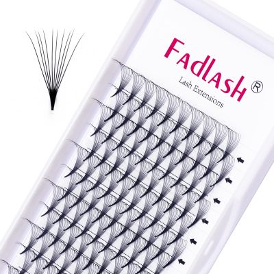 FADLASH Volume Lash Extensions 0.07 D Curl 10D Premade Fans Eyelash Extensions 14mm Premade Lash Fans Pointed Base Middle Stem Premade Lash Extensions Russian Volume Lashes (10D-0.07D, 14mm)