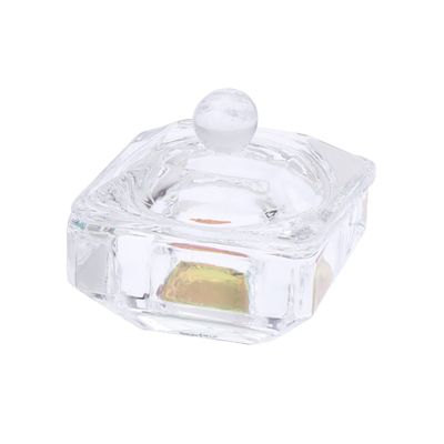 Uonlytech 2pcs Crystal Nail Art Cups Mini Glass Dappen Dish Lid for Gel Polish Nail Art Cup Set