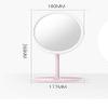 3 Modes of Light Natural Makeup Mirror White LED Backlight Movable Mirror/Base storable (Color : Pink) view 3