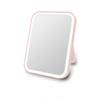 3 Colors Lights Adjustable Brightness Led Rechargeable LED Cosmetic Mirror Makeup Mirror with 27 Led Lamps Plugging and Charging (Color : Pink) view 1