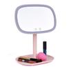 47 LED Lights 360 Rotating Desktop Mirror Touch Screen Makeup Mirror Professional Vanity Mirror Beauty Adjustable Countertop (Color : Pink) view 1